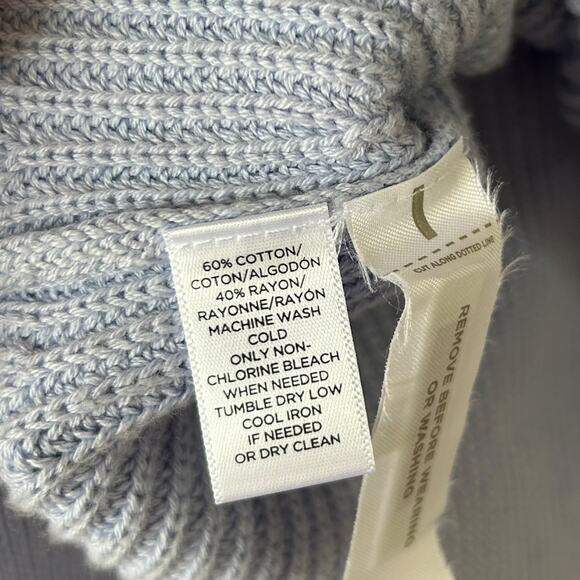 LOFT Women's Periwinkle Sleeveless Knit Tunic Side Slit Sweater Size Medium - Picture 4 of 5